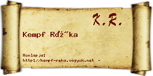 Kempf Réka névjegykártya